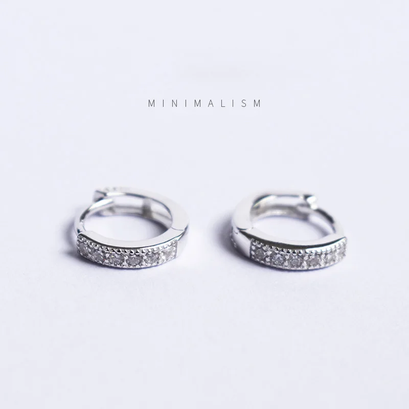 

La Monada Hoop Earrings For Women Silver 925 Fine Women Earrings Jewelry Minimalist Hoop Earrings 925 Silver Women Row Inlay