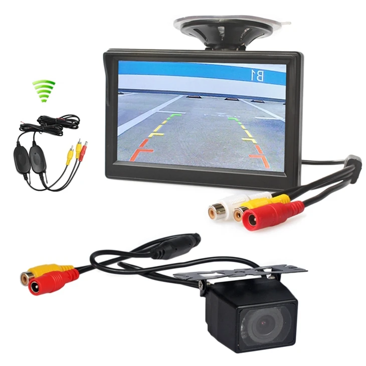DIYKIT беспроводной " автомобильный монитор заднего вида авто парковка Vedio+ светодиодный ночного видения резервная камера заднего вида автомобиля HD камера заднего вида - Название цвета: 720