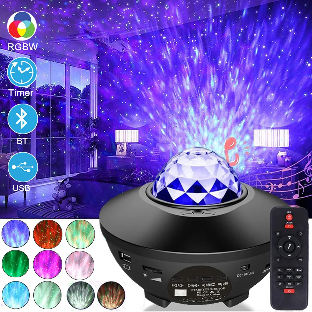 Проектор Галактический с дистанционным управлением музыкальный светодиодный