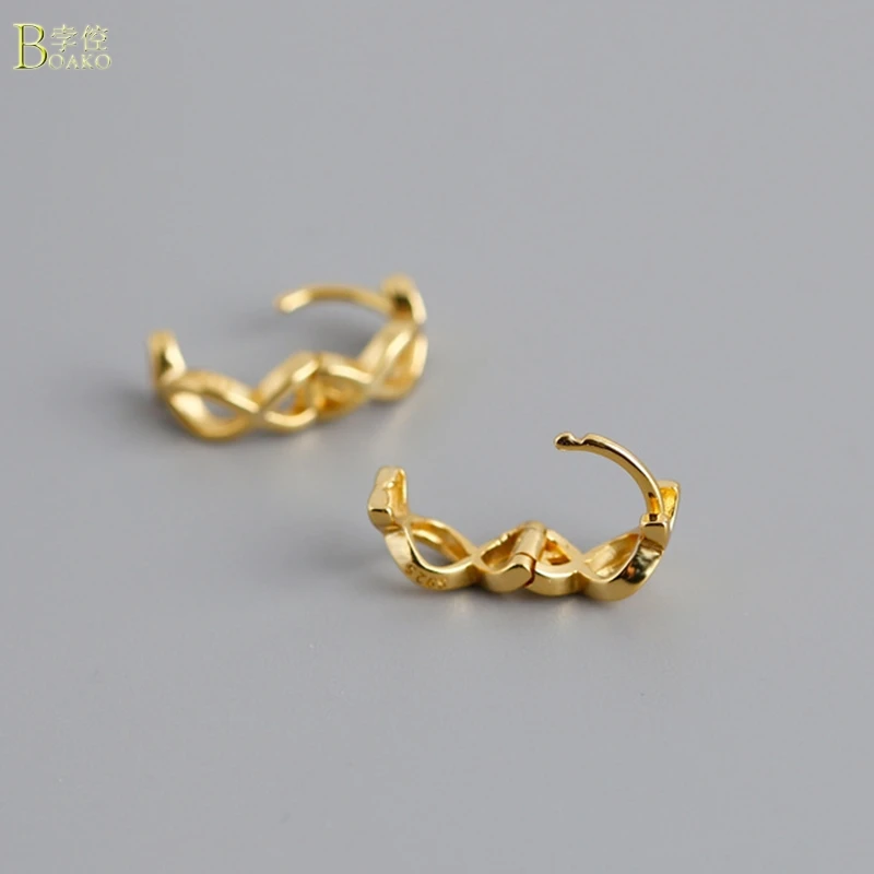 

BOAKO New Fashion Earrings S925 Sterling Silver Earrings Light Luxury Hollow Earrings For Women Gifts