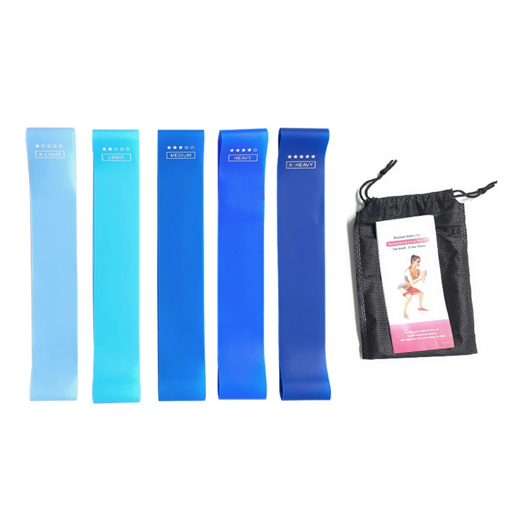 

5PCS Yoga Resistance Bands Non Slip Exercise Pilates Female Gym Sports Rubber Training Belt Indoor Fitness Workout Equipment