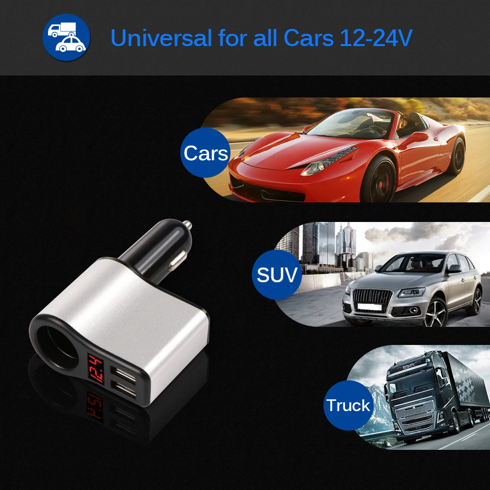 Powstro Быстрая зарядка 5 в 3.1A 2 Порты зарядных порта USB для автомобиля Зарядное