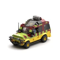 moc high tech jurassic series car building blocks dinosaur paradise jungle camouflage style vehicle toys for children kid gifts