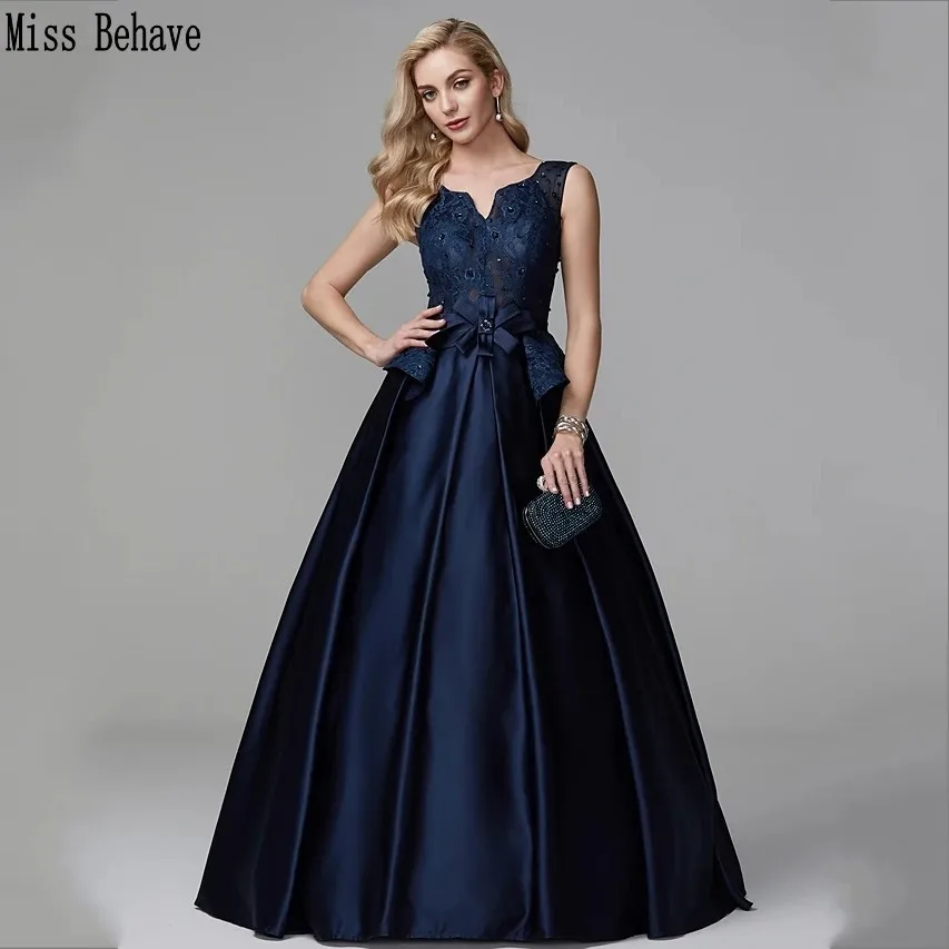 Длинное бальное платье DD JYOY темно синего цвета для выпускного вечера 2020