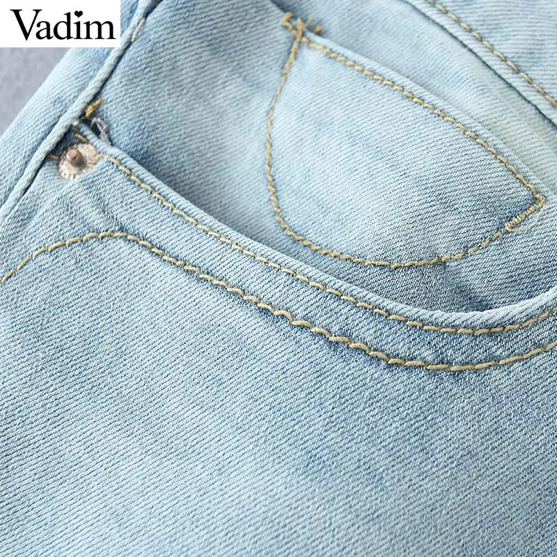 Vadim женские джинсы в стиле ретро с карманами шикарный дизайн на молнии Женские