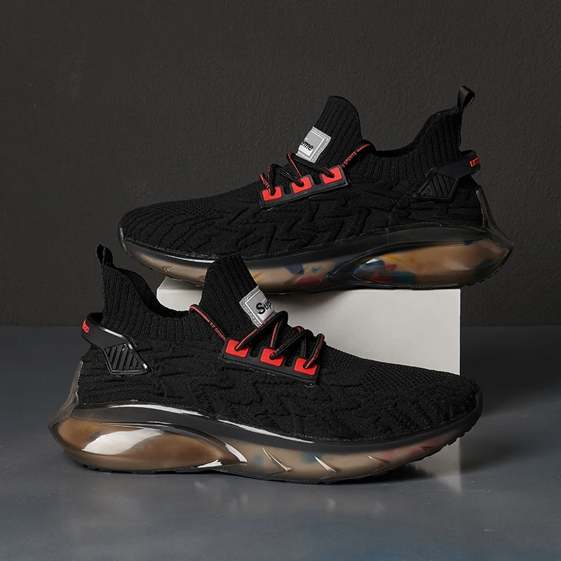 

2021 Spring New Men Casual Shoes Comfortable Lace-up Shoes Fashion Light Shoes Non-slip Wear-resistant Shoes Solid Color Outdoor