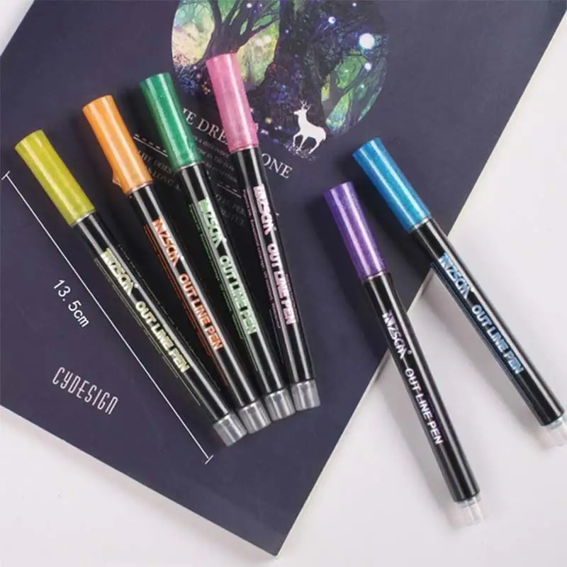 

Art Supplies Metallic Marker Pen Flash Pen Outline Pen Painting DIY Photo Album Scrapbook Making Card