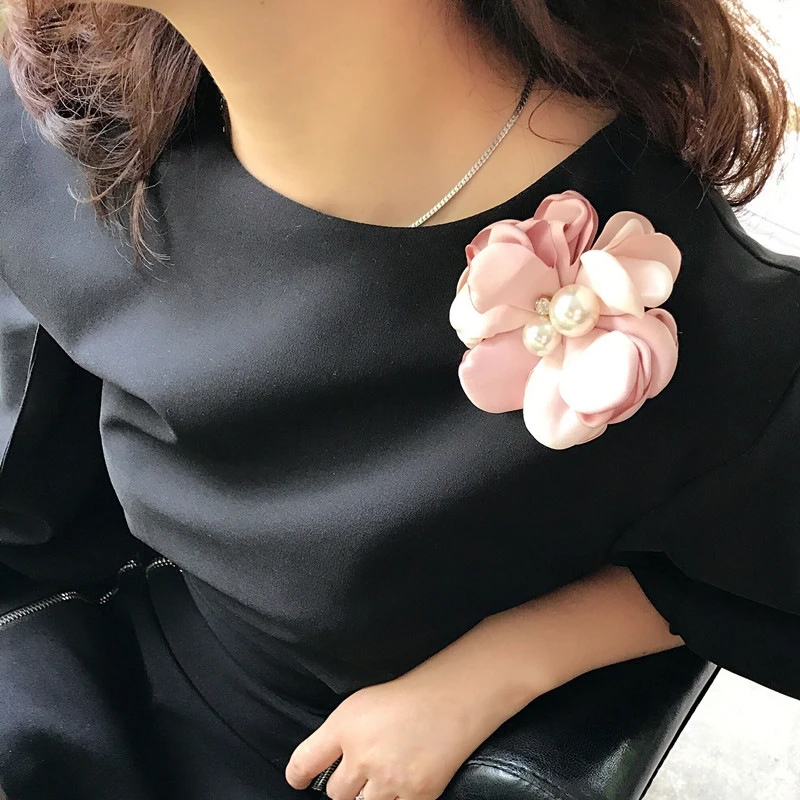 Корейский модный контрастный цвет ткань с цветочным дизайном для женщин и мужчин