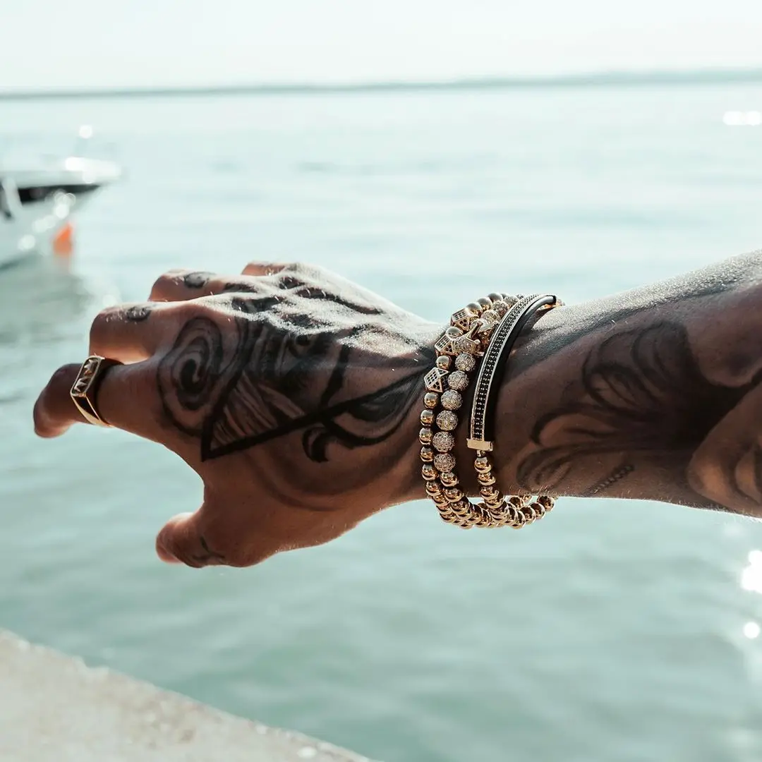 Женский Классический плетеный браслет ручной работы золотистый мужской в стиле