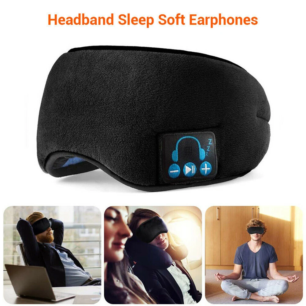 

Eye Patch Wireless Bluetooth 5. 0 Headsets Rechargeable Stereo Music Sleep Auxiliary Breathable Eye Blinder Eyeshield Headsets