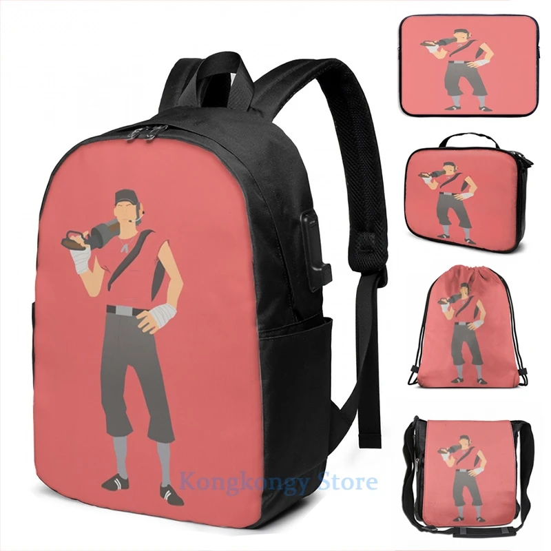 Забавный рюкзак с графическим принтом Team Fortress 2 Scout школьные сумки для мужчин и
