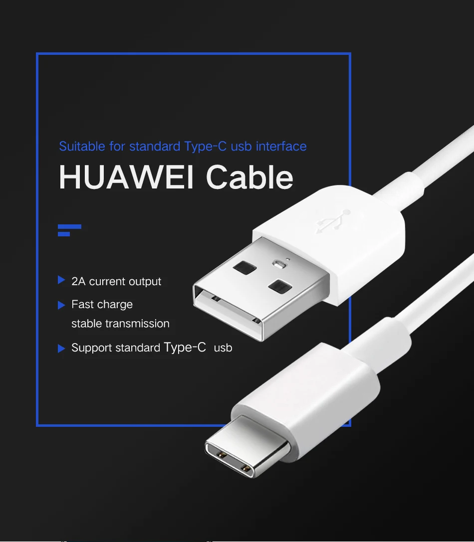 Кабель USB Type C 2 А для быстрой зарядки P20 pro P10 P9 Plus G9 Nova 5i 5 3e M6 M5 Honor 20 Lite V9 8 9 Note8 V8