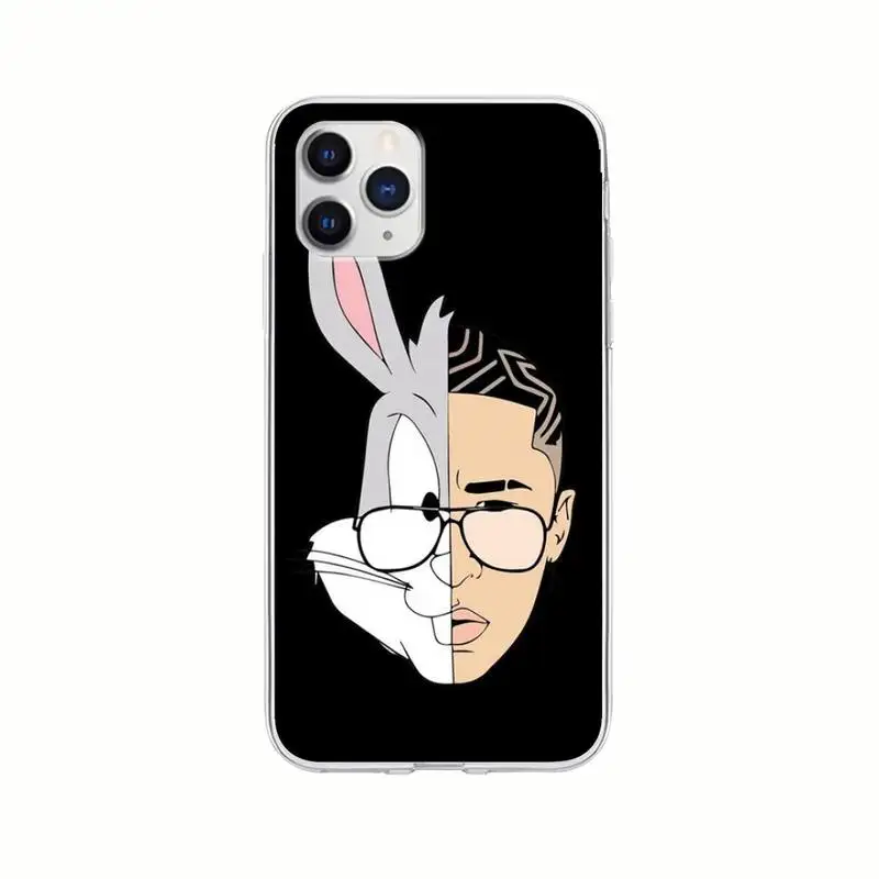 

Dropshipping Bad Bunny Singer Transparent Mobile Phone Case Clear Cover For Honor 8X 10i 20i 20 Lite