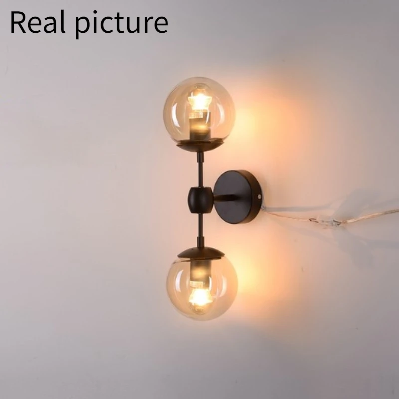 Американский стеклянный шар волшебные бобы настенный светильник лампа для