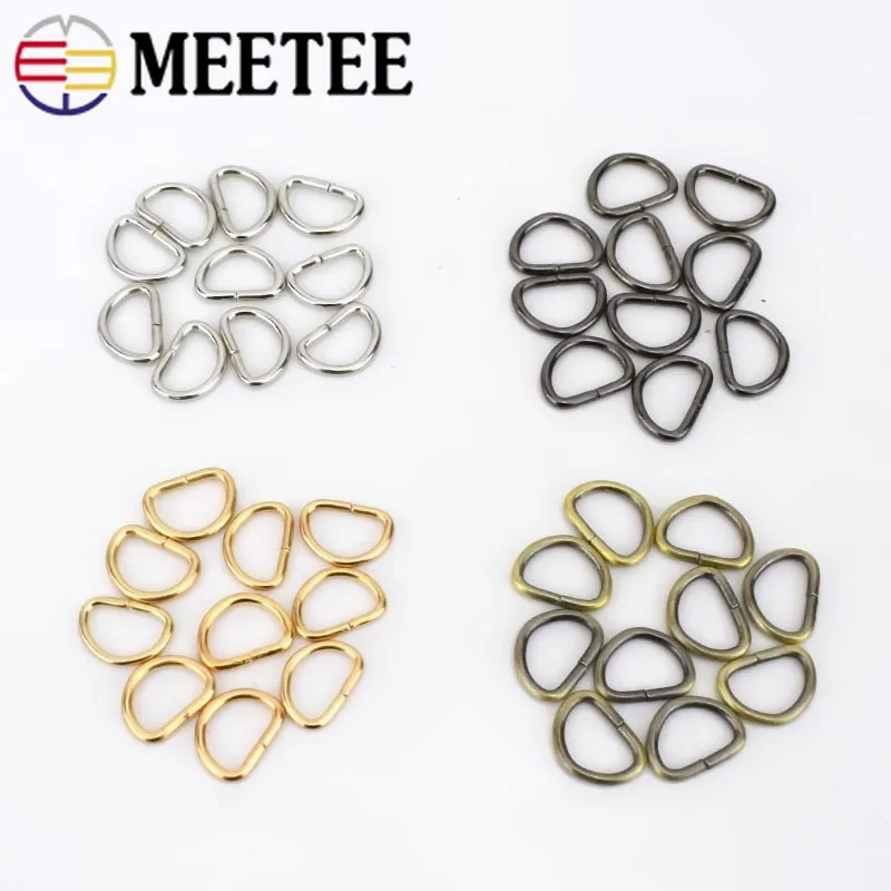 Meetee 100/300/500 шт. 10 мм D образное кольцо металлическая открывающаяся собачий ошейник