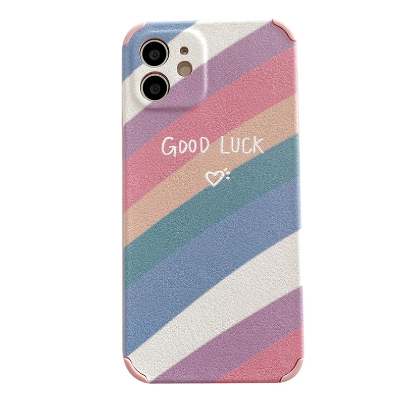 

Rainbow Case for Huawei Nova 4 5 6 7 8 Anti-Fall Phone Case for Huawei Honor 8X 9X 20 30s Color Stripes Cover for Mate30 Mate40