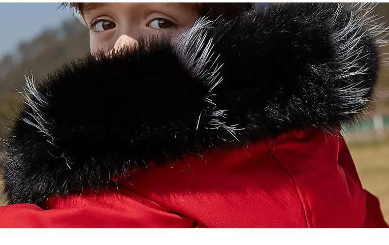 

Kids Boys Coat Children Winter Down Coats for girl warm jacket for boy with Big Fur Hooded Coats Kids Snow Overalls outerwear