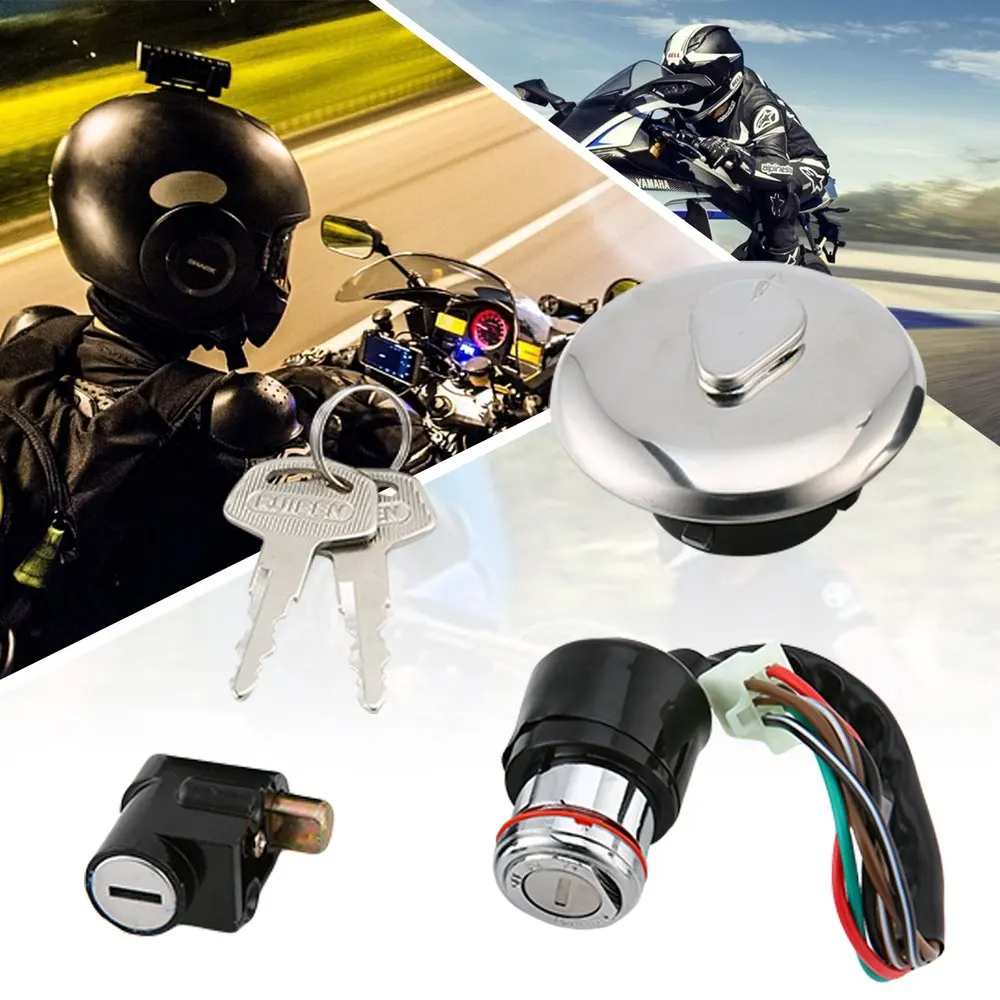 Замок зажигания мотоцикла + топливный бак замок на крышку газа набор для Haojue Suzuki