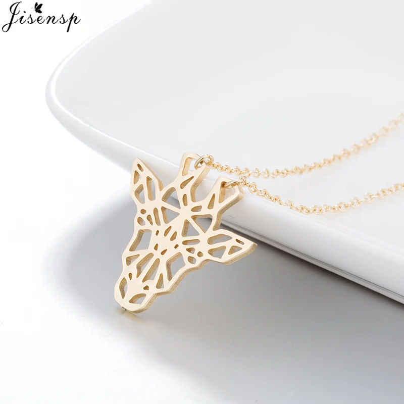 Ожерелье Jisensp из нержавеющей стали с винтажным ажурным животным Женское