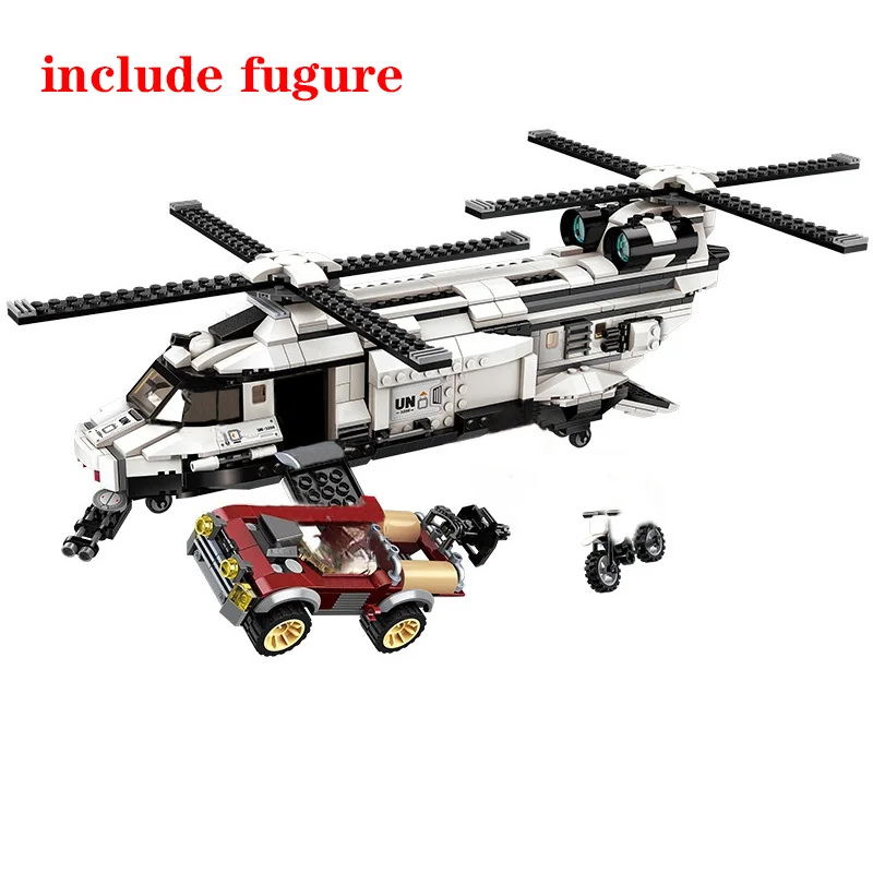 

Enlighten New Military Education Building blocks Stacking Toy Children Gifts Chinook Helicopter Car M Weapon UN Force