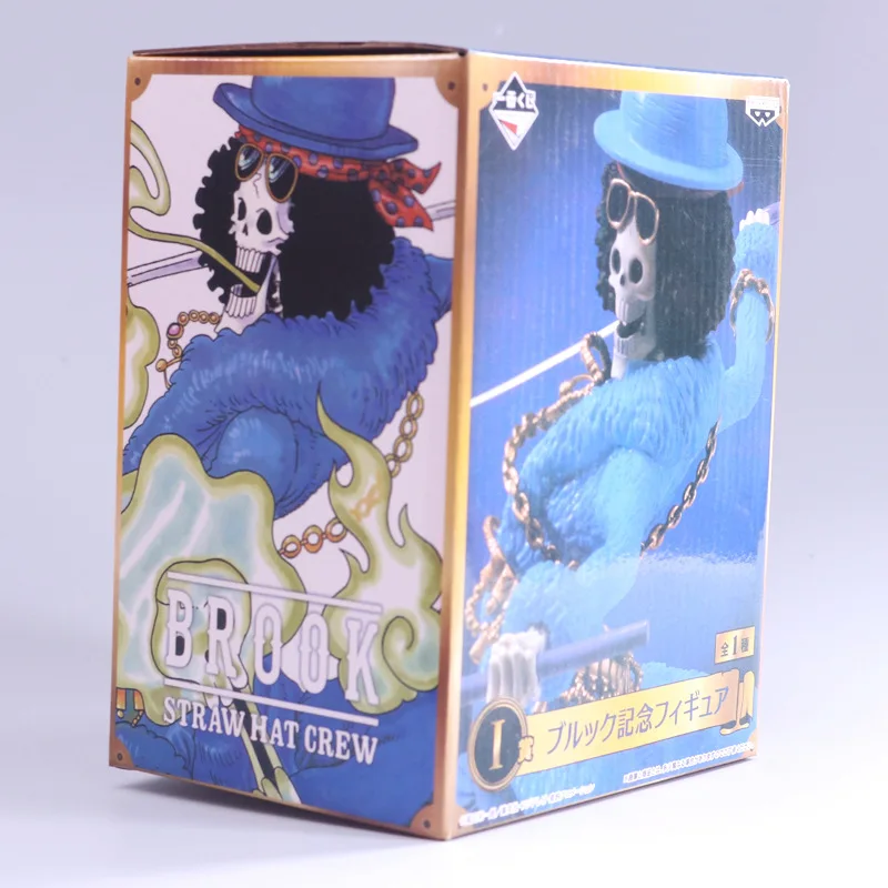 

Anime OP 20th Anniversary Brook Straw Hat Crew Blue jacket 2D3Y OP Model Luffy Zoro Sanji Brook PVC Action Figure 17cm