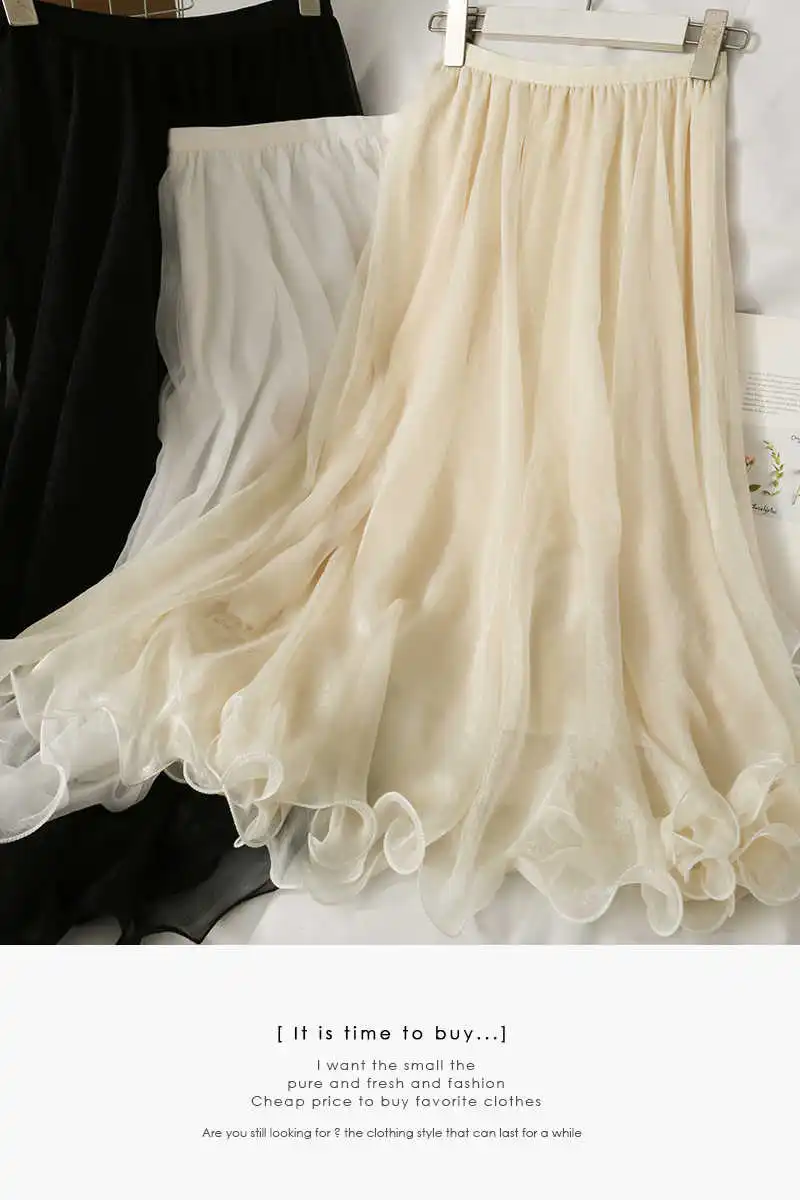 

2021 summer mid length high waist slim skirt with ear edge
