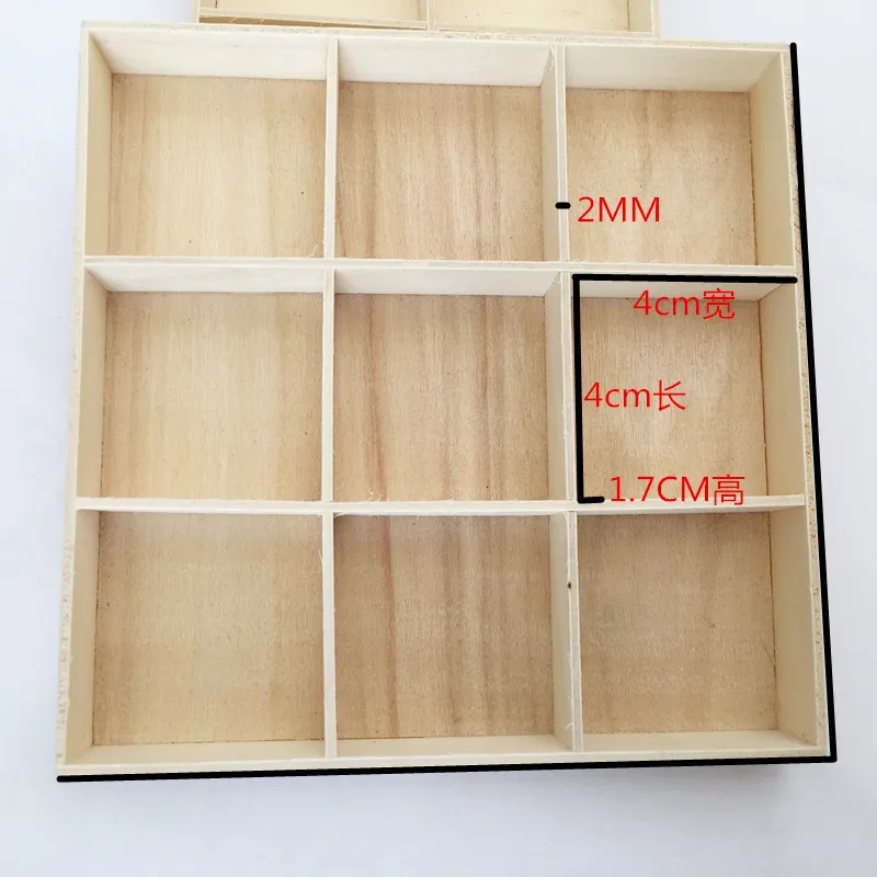 Деревянный органайзер ящик для стола с разделителями для хранения мелких предметов, миниатюрных растений, ювелирных изделий, ремесел, канцелярских товаров.