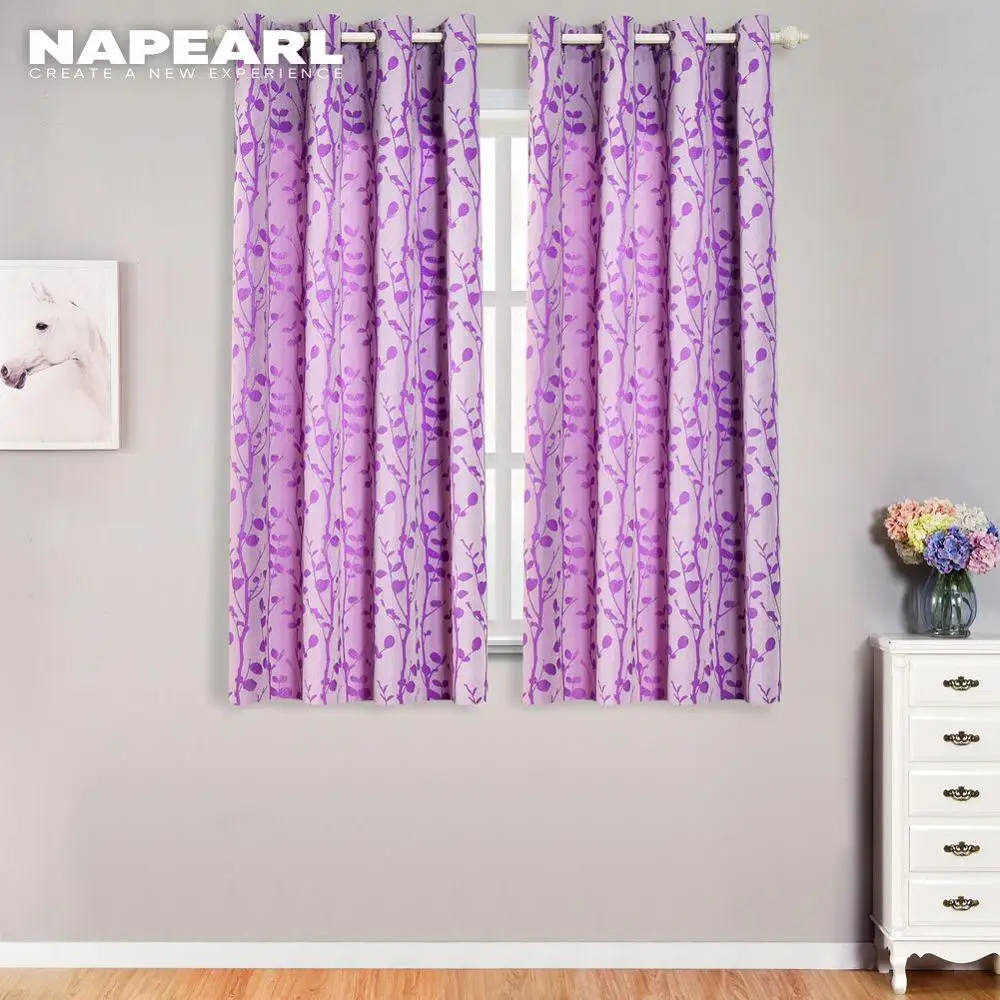 Шторы NAPEARL для кухни с растительным узором жаккардовые фиолетовые шторы