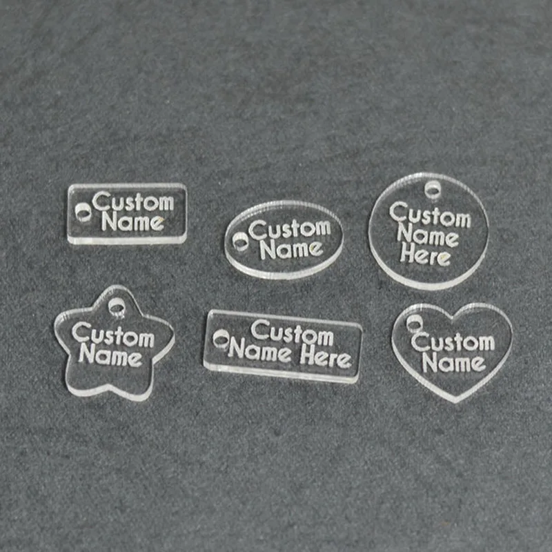 300pcs/lot Custom Jewelry Tags Laser Cut Acrylic Tags Custom Plastic Tags for Accessories
