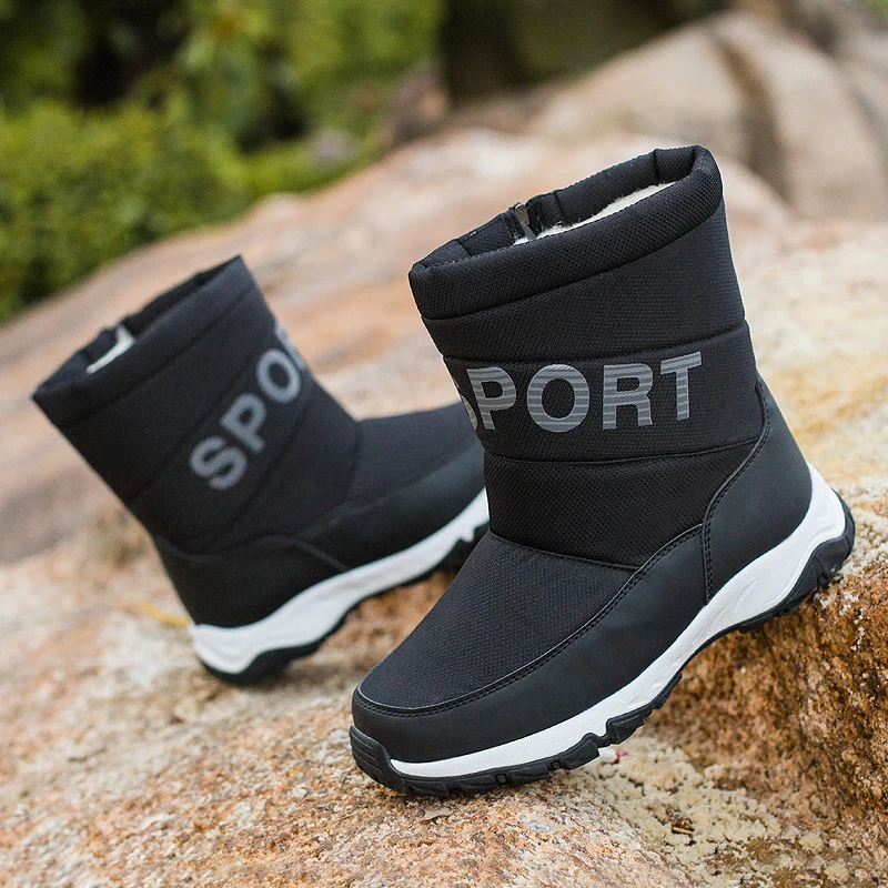 2022 модные зимние ботинки для снега повседневные мужчин обувь плюшевая