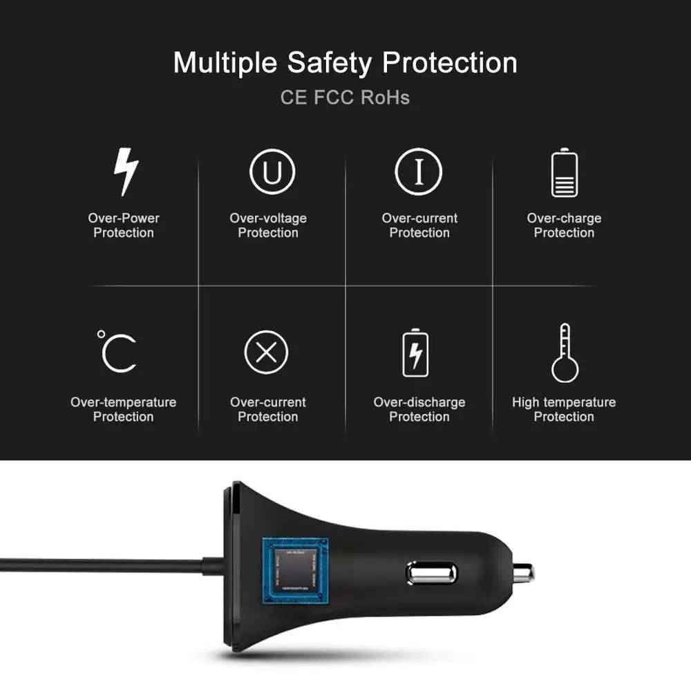 HAWEEL 9.6A Макс 4 порта USB Автомобильное зарядное устройство с расширением