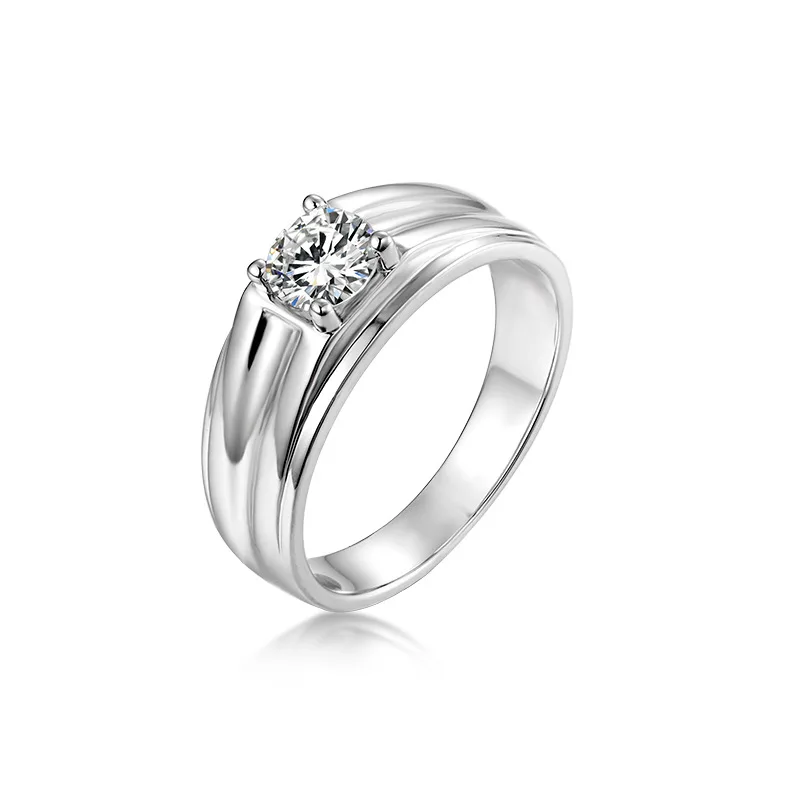 Нежное 0.8ct моссанит 18 к Настоящее белое твердое золото обручальные кольца