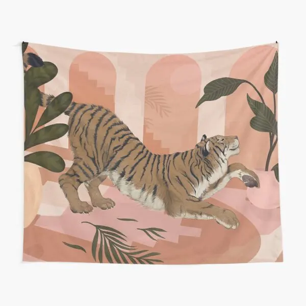 

Easy Tiger Tapestry Colored Decoration Mat Yoga Living Printed Towel Bedspread Decor Wall Hanging Room Travel Art Home