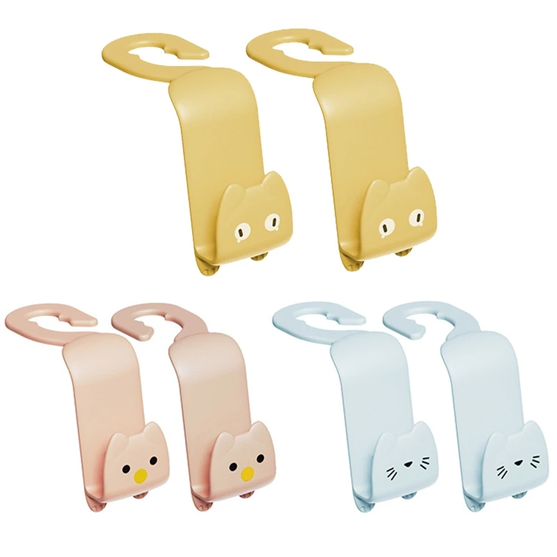 

Набор из 4 простых крючков для подголовника автомобиля из АБС-пластика Y1QB, тип S для всех видов автомобиля, стильная вешалка для заднего сиде...