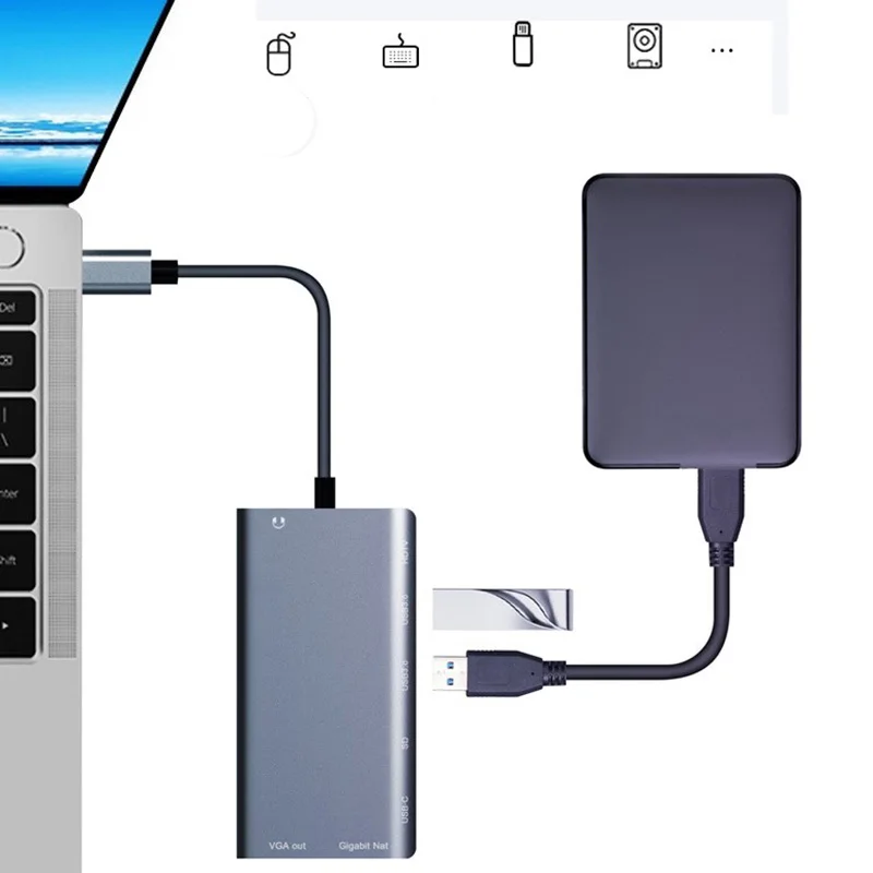 Многофункциональная Тип-C usb-концентратор адаптер для телефона Apple компьютер
