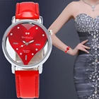 Модные женские часы, женские часы, креативные, в форме сердца, с полым циферблатом, подарки, кварцевые часы для женщин, кожаный браслет, Reloj Mujer