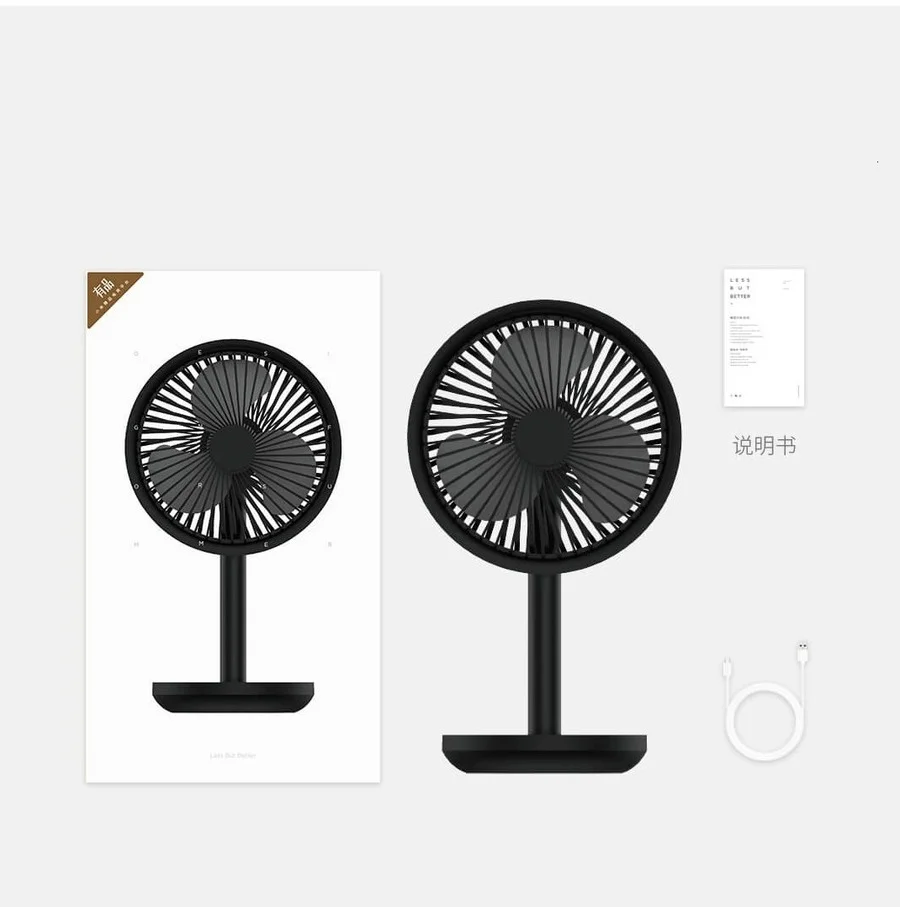 

USB Desk Table Fan, USB Rechargeable, 5W, 4000mAh, 3 Wind Speed Cooling Modes, Oscillating, Black / Pink / White