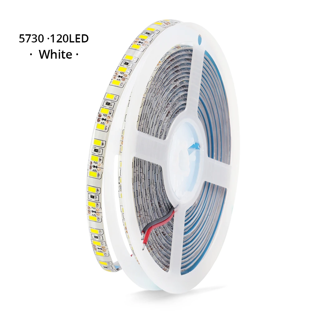 White 120 светодиодов/м 5 м 12 В постоянного тока Светодиодная лента супер яркая SMD5730 водонепроницаемая гибкая ленточная лампа Светодиодная лента светильник для украшения дома и отеля - Испускаемый цвет: White