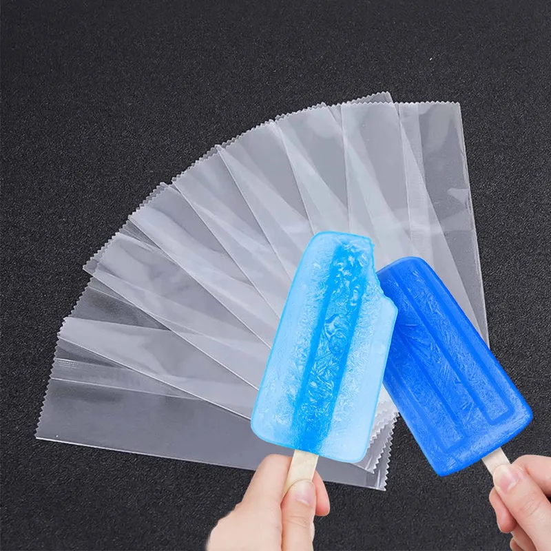 

Food Popsicle Bags Disposable Plastic Ice Pop Bags Grade Transparent Popsicle Mold Tools Freeze Ice Treat Storage 100pcs/set