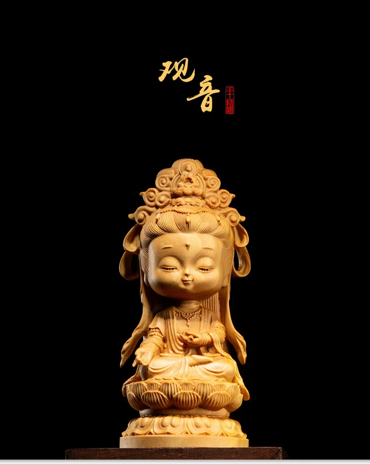 

New Wood Carving Hands Creative Chinese Buddha Statues for Home Hand-carved Guanyin