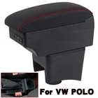 Подлокотник для Volkswagen POLO 2012-2018, новый, для VW POLO Mk5, 6R, Vento, автомобильный подлокотник, центральный ящик для хранения, автомобильные аксессуары, Дооснащение