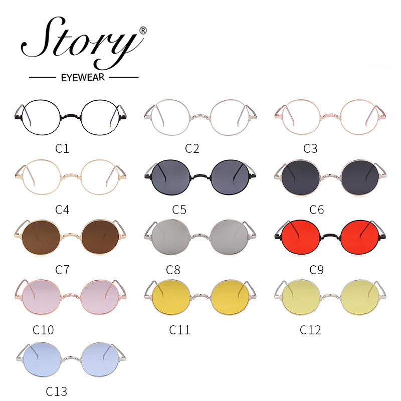 Женские и мужские круглые солнцезащитные очки в стиле ретро STORY дизайнерские
