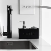 resin kitchen dishes soap dispenser with sponge holder portable liquid hand sanitizer pump bottle sets cleaning ball storage box