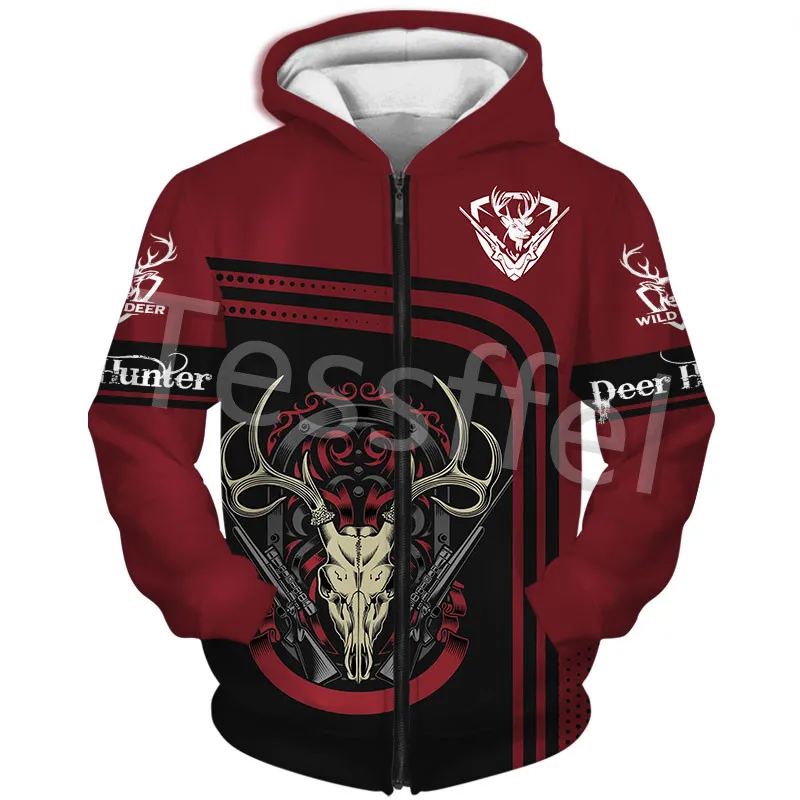 

Tessffel Camouflage Hunting Deer Hunter 3D Printed Winter Hoodie Fleece Warm Hood Thick Coat Zipper Men's Hoodies Jacket Style-4
