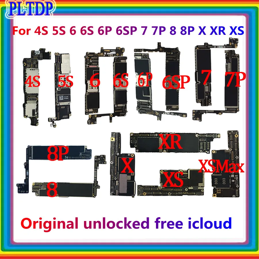 Материнская плата для iphone XR XS MAX разблокированная оригинальная iPhone 6s 7 8 Plus 4S 5S X |