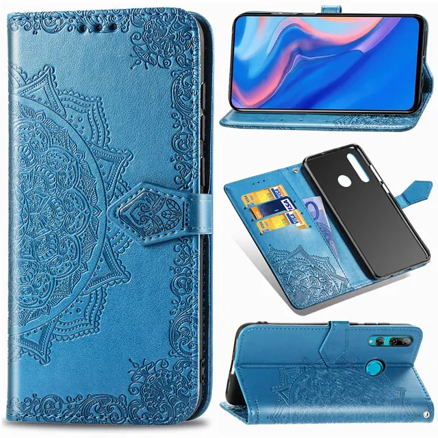 Дурман Цветы Чехол с тиснением для huawei Y5 Y6 Y7 Y9 Pro флип-чехол из искусственной кожи y6 y9 Prime Чехол-бумажник чехол для телефона оболочки