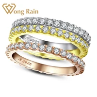 wong rain 925 sterling silver created moissanite gemstone diamonds wedding engagement ring wedding band fine jewelry wholesale