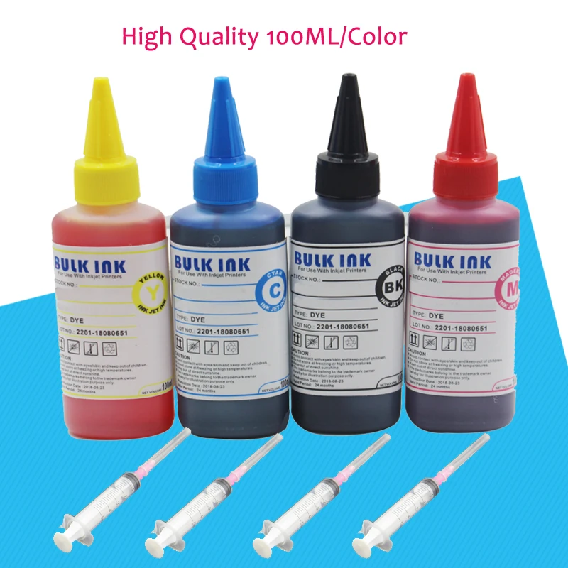 Чернила для УФ-краски 4x100 мл чернила принтера Epson WF-2010 WF-2510 WF-2520 WF-2530 WF-2540 WF-2750 WF-2760 |