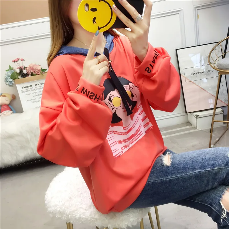 

#2109 Harajuku Hoodie Sweatshirt Female Full Sleeve Letter Printed Loose Casual Sweatshirts Women Streetwear Loose Tops Girls
