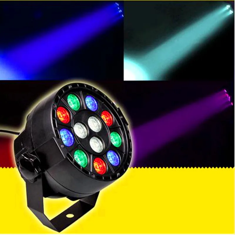 Плоский светодиодный светильник Par 12x3 Вт RGBW Смешивание цветов DMX512 сценический